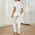 thumbnail image 6 of Fengactive Women's Printed Pajamas 2 Piece Short Sleeve Button Down Pjs Long Pants Loungewear Set, 6 of 8
