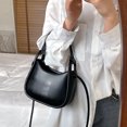 thumbnail image 4 of Bolsas De Hombro Bolso de mano con cremallera de diseñador para mujer de hombro con forma de media luna de color sólido para fiestas, 4 of 5