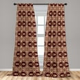 thumbnail image 2 of Damask Window Curtains, Royal Vintage Floral Design Flourishing Swirly Branches in Pale Ruby Details, Lightweight Decor 2-Panel Set with Rod Pocket, Pair of - 28"x84", Maroon Sand Brown, by Ambesonne, 2 of 3