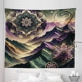 thumbnail image 2 of Ambesonne Boho Tapestry King Size, Dreamy Wilderness Mountains, 104"x88", Pale Lilac Reseda Green, 2 of 3