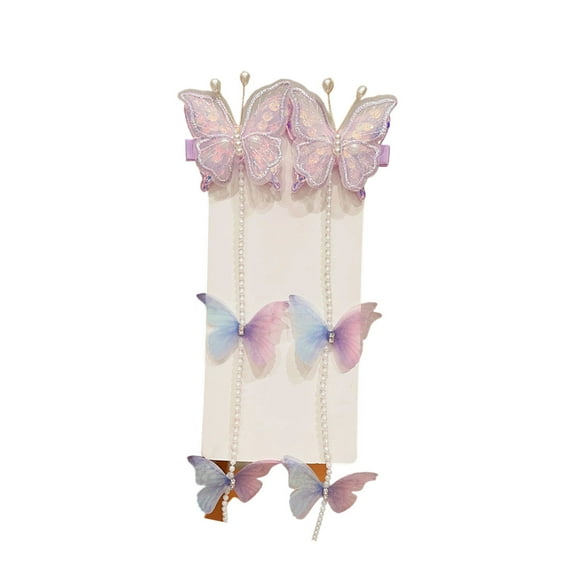 Braided Hair Clip With Butterfly Pearls Charm Multi Purpose Chain Hairpin Headwear For Weddings Parties Daily Wear