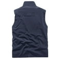 thumbnail image 5 of HOOMEUMY Mens Cargo Vest Sleeveless Clothes Fashion 2025 Trendy Classic Solid Coat Stand Collar Jacket Pockets Design Casual Workout Blue XXXL, 5 of 8