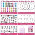 thumbnail image 3 of Kit para hacer pulseras DIY para niñas, 96 piezas, con cuentas, colgantes, pulseras, collares y cordones., 3 of 5