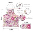 thumbnail image 7 of Pioneer Flower Floral Print Pattern Apron-Garden Aprons for Women with Pockets-Cotton Linen Waterproof Kitchen Cooking Gardening Aprons Adjustable for Kitchen,Cooking,BBQ and Salon 33x27 Inch, 7 of 7
