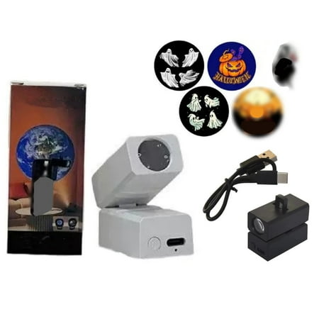 

kjfeif Projection Lamp Mini Halloween Projection Lamp Halloween Projector Lights with 5 Projection Film Rechargeable Halloween Projector Lights Halloween Projection Lamp