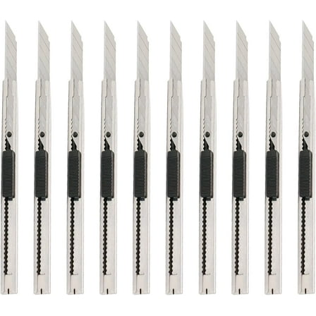 10PCS Auto-Lock Vinyl Wrap Utility Knife Cutters, 9mm Snap Off Utility Knife Blades, 30 Degree Cutter Art Knife Blades for Crafting Cutting Wallpaper Sticker