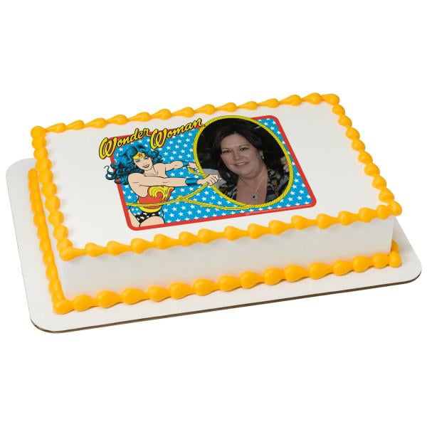 Wonder Woman Golden Lasso Edible Cake Topper Image Frame