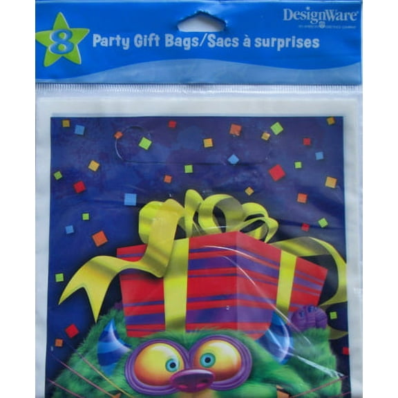 Happy Birthday 'Monster Party' Favor Bags (8ct)