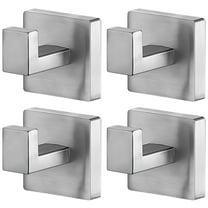 4 Pcs Wall Mounted Rack Set, Hooks for Hanging Towels, Bathrobes, and More, Brushed-Surface Stainless Steel Bathroom & Kitchen Storage Hooks with Screws Included, Easy Installation