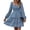 Royal Blue, variant on BTFBM Womens Long Sleeve Dress Summer Vacation Square Neck Smocked Floral Mini Boho Spring Wedding Guest Dresses