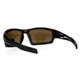 thumbnail image 4 of Mens Polarized Rectangular Warp Biker Plastic Sport Sunglasses Tortoise Brown, 4 of 4