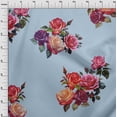 thumbnail image 3 of oneOone Polyester Lycra Fabric Leaves & Rose Watercolor Printed Craft Fabric BTY 56 Inch Wide, 3 of 4