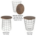thumbnail image 5 of Lavish Home End Tables Set of 2 - Nesting Basket Tables for Blanket Storage, Brown, 5 of 8