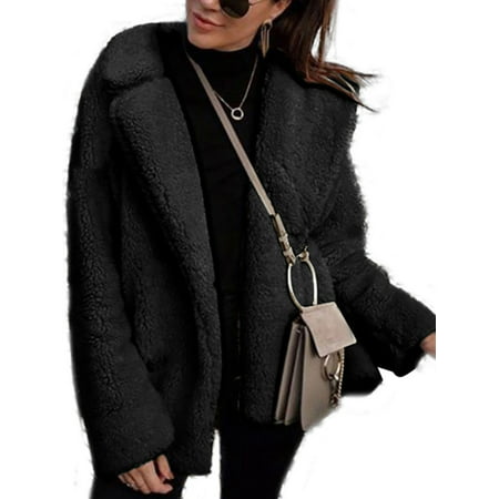 Luxury Faux Fur Long Sleeve Women Coat Fleece Winter Warm Jacket Teddy Bear Coat