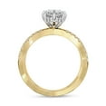 thumbnail image 4 of IGI Certified Lab Grown Diamond Engagement Ring | Center 12x6mm Marquise Cut Criss Cross Solitaire Halo Promise Rings For Women In 18k Solid Yellow Gold | F-G, VS-SI Quality (1.85 Ctw) Ring Size4, 4 of 7