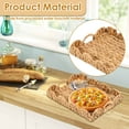 thumbnail image 5 of Keyohome Scalloped Tray Hand Woven Scalloped Basket Decorative Paper Rope Braided Serving Tray Multipurpose Storage Basket Table Decor Trays for Coffee Table Home Room Decor, 5 of 8