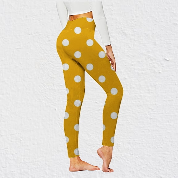Chbgutlmr Yoga Leggings for Women High Waisted Dot-Patterned Slim Fitted Ankle Length Pants Casual Summer Workout Pants