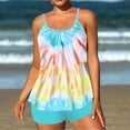 thumbnail image 2 of Erwazi Tankini Swimsuits for Women Plus Size Printed Crew Neck Tie Neck 2 Piece Modest Swimwear Tank Top Bathing Suit Suit, 2 of 6
