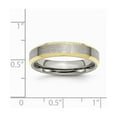 thumbnail image 2 of Stainless Steel Beveled Edge 5mm Brushed and Polished Gold-Flashed Band Ring - 2.5 Grams - Size 6.5, 2 of 2