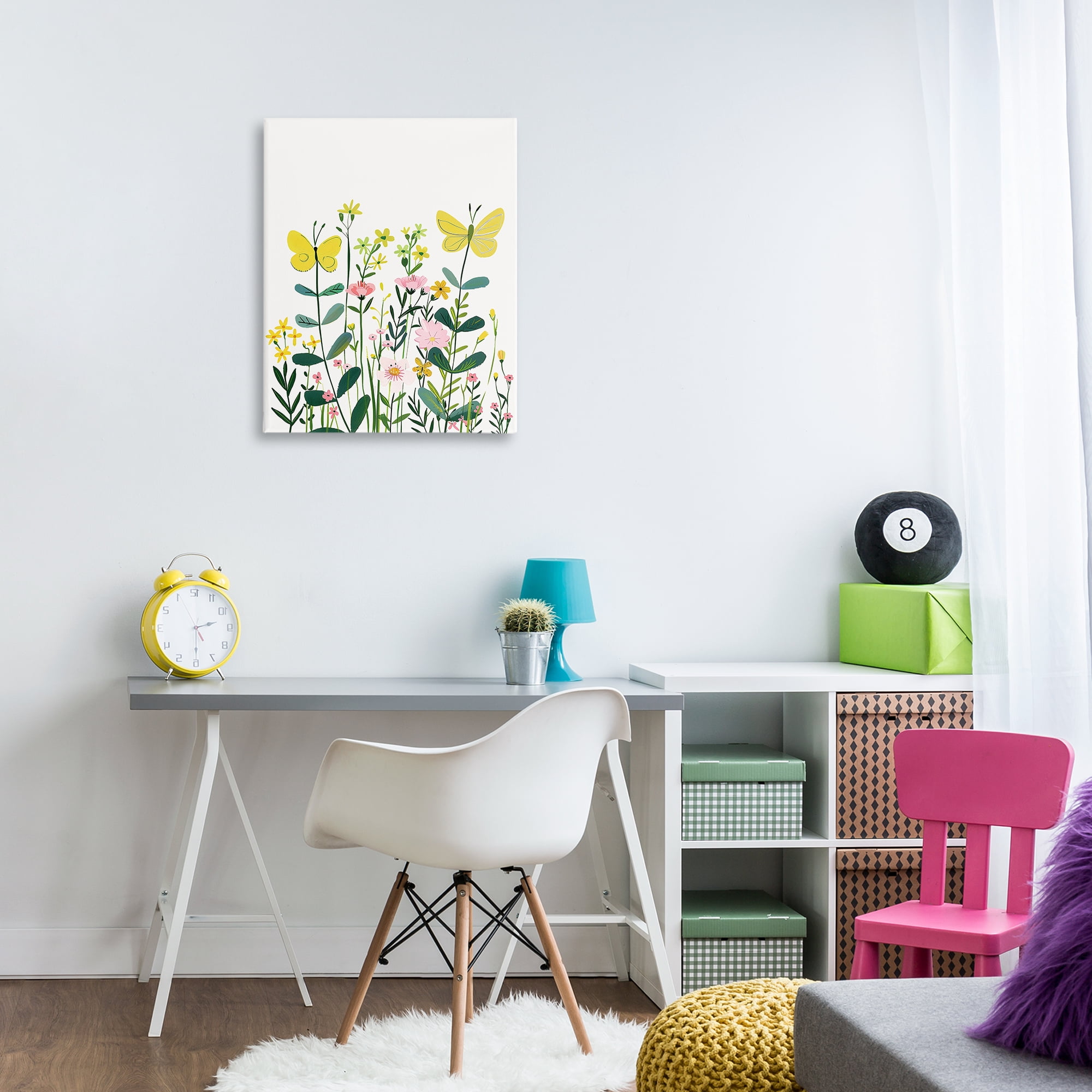 Stupell Industries Blooming Garden Butterflies Plants & Flowers Painting Wrapped Canvas Art Print Wall Art, 24 x 30