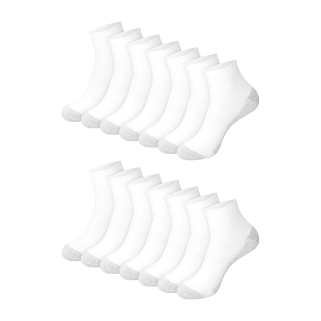 Calcetines Hanes para hombre, 14 pares, tobilleros, absorbentes de humedad, talla 12-14