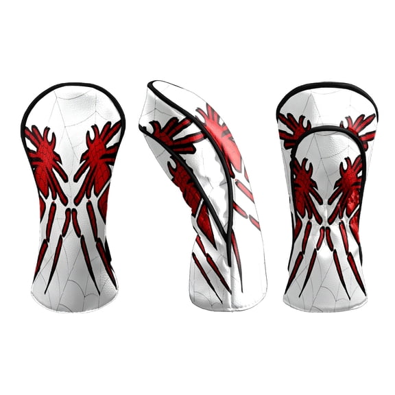 Golf Club Head Covers Win Spiders Graphic Waterproof Leather Golf Head Covers for Men Women Driver Head Cover Fairway Headcover for Golf Lovers