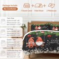 thumbnail image 6 of Merry Christmas Gnome Bedding Duvet Cover Set 4 Piece Full Snowflake Xmas Red Ball Evergreen Bough Black Bedding Set with Zipper Closure, 1 Comforter Cover 86x86 Inch 1 Flat Sheet 2 Pillow Cases, 6 of 7