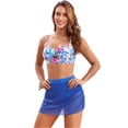 thumbnail image 2 of JoveMarine Women's Mesh Bikini Set Printed Two Piece Swimsuit with Skirt Sheer Beach Bathing Suit Sexy Summer Bathing Suit For Womens Swimsuits D 2XL, 2 of 5