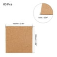 thumbnail image 2 of 80pcs Self Adhesive Cork Coasters 3.9"x 3.9"x 0.04" Cork Mats Cork Tiles Cork Backing Sheets, Square, 2 of 5