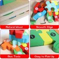 thumbnail image 2 of Rompecabezas de madera de animales 3D para niños, rompecabezas de madera Montessori de 3 piezas, animales de juguete, juguete de madera (cocodrilo + dinosaurio + camión), 2 of 5