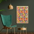 thumbnail image 2 of Cityscape Cartoons Wall Art with Frame, European Architecture Art Houses with Pillars Fountains Urban View, Printed Fabric Poster for Bathroom Living Room Dorms, 23" x 35", Multicolor, by Ambesonne, 2 of 2