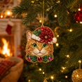 thumbnail image 3 of 10-Pack Cat Christmas Pearl Art Kit with 5D Diamond Painting Ornaments, Multicolor Feline Designs for Cat Lovers, Tree Decorations, 3 of 5
