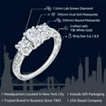 thumbnail image 2 of Gem Stone King 10K White Gold White Moissanite and White Lab Grown Diamond 3 Stone Engagement Ring for Women (1.94 Cttw, Oval Gemstone Birthstone, Available in Size 5, 6, 7, 8, 9), 2 of 6