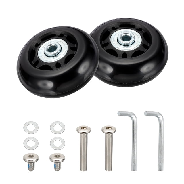 Uxcell Roues de Remplacement pour Valise en PU Kit de Réparation pour Sacs de Chariot 60x24mm