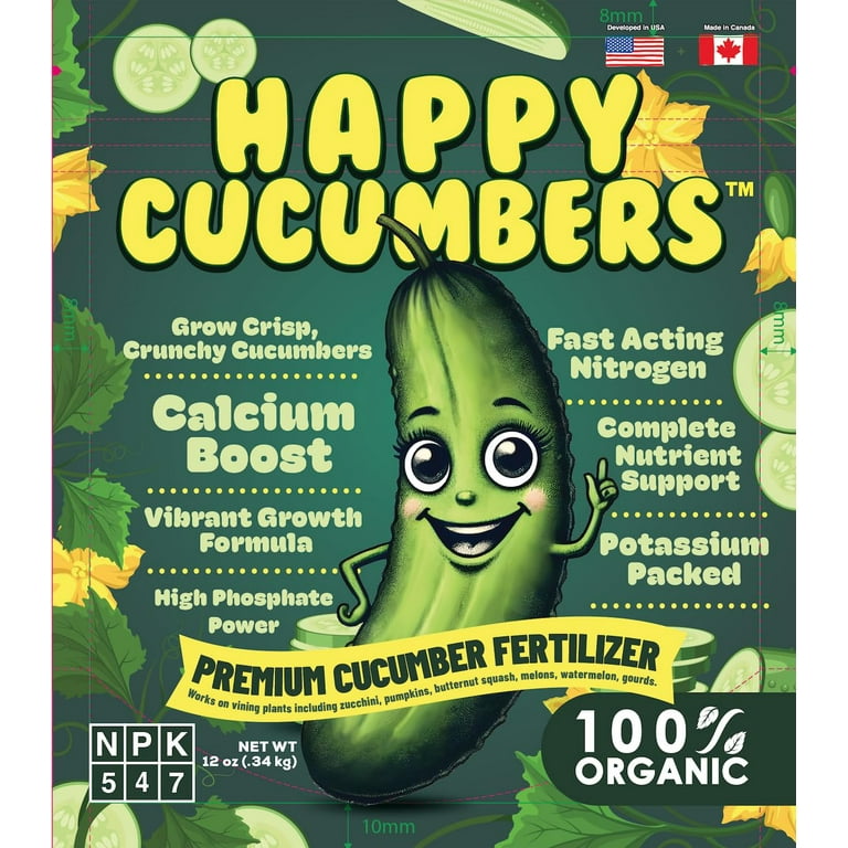 Happy Cucumber Fertilizer Organic Premium Fertilizer for Cucumbers, Zucchini,  Pumpkins, Squash & Melons  Fast-Acting, Nutrient-Rich Cucumber Plant Food  for Strong Growth & High Yields  12 oz - Walmart.com