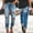Blue, variant on SBYOJLPB Jeans for Women Women Fashion High Waist Pocket Solid Casual Straight-leg Pants Hole-XL Blue 10(XL)