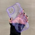 thumbnail image 5 of Bear Phone Case Compatible with iPhone 15 Pro Case, Cute 3D Purple Clear Bear Case, Shockproof Kpop Cartoon Bear Phone Case for Women Girls, 5 of 12