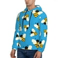 thumbnail image 3 of Bingfone Flying Bees Men'S Drawstring Hoodie Long Sleeve Pocket Sweatshirts-3x-Large, 3 of 9