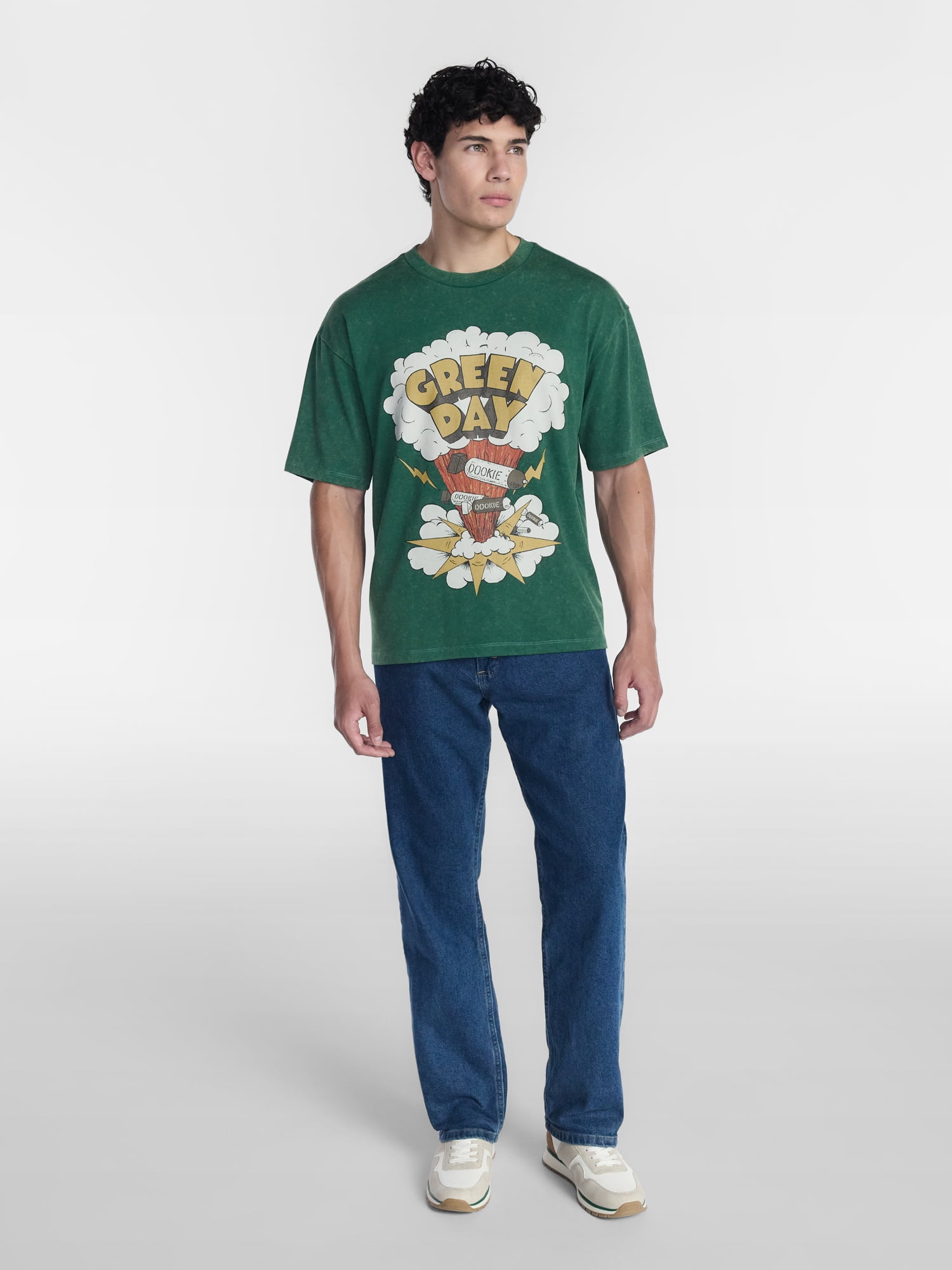 Green Day Men's Mineral Washed Boxy Fit Graphic Tee Shirt, Sizes XS-4XLT