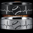 thumbnail image 2 of Tungsten Baseball Lifeline Ring, 2 of 6