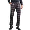 thumbnail image 1 of Pantalones de cuadros impresos INSPIRE CHIC para hombre, ajuste regular, frente plano, pantalones de oficina a cuadros, 1 of 6