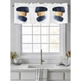 thumbnail image 4 of Navy Blue Yellow Art Curtain Valances for Windows, Geometric Modern Abstract Art Kitchen Valance Window Treatment, Light Filtering Block Curtains for Bathroom/Bedroom/Living Room 42'' x 12'', 4 of 9