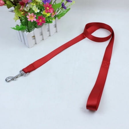 Nylon Dog Leash Obedience Recall 4 Foot Feet Training Lead - Red Half Inch Wide