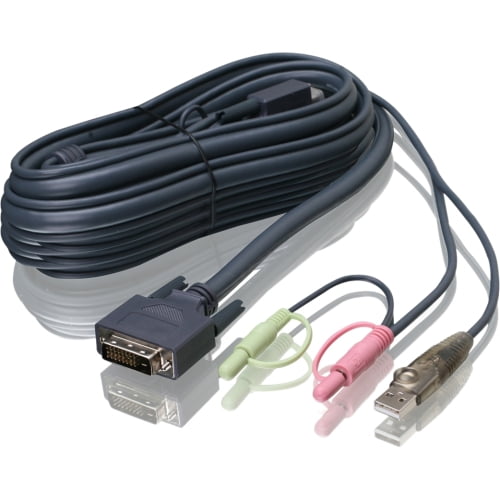 IOGear G2L7D03UDTAA Iogear G2L7D03UDTAA KVM Cable for KVM Switch, Microphone 10 ft 1 Pack 1 x DVI-D (Dual-Link) Male... by IOGEAR