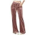 thumbnail image 2 of Mlzmgr Flare Leg Pants for Women Loose Fitted Velvet Velour Pants Soft Comfy Womens Trousers Casual Yoga Pants, 2 of 8