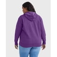 thumbnail image 3 of Hanes Just My Size EcoSmart Women's Full-Zip Fleece Hoodie (Plus ) Violet Splendor Heather 4X, 3 of 6