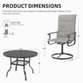 thumbnail image 5 of ELPOSUN 5 Piece Outdoor Patio Dining Set Swivel High Back Padded Textilene Chairs and Round Table Furniture Set,Light Gray, 5 of 8