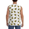 thumbnail image 4 of Lsque Cute Little Bee Print Men's Cotton Blend Sleeveless Muscle Shirts (S-3XL)- Moisture Wicking, Odor Protection, UPF 30+,Large, 4 of 8