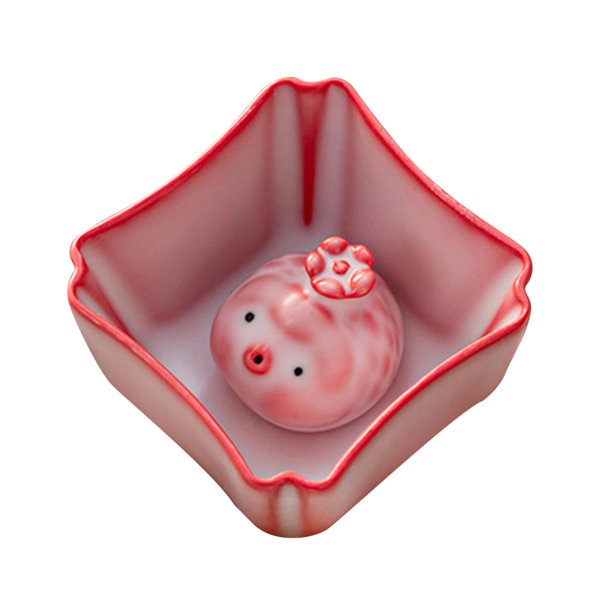 Taza de té de cerámica con mascota de té Kungfu Taza de té de pez burbuja de esmalte de colores para Cuadrado