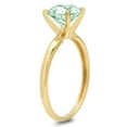 thumbnail image 2 of 1.5 ct Round Cut Simulated Green Diamond Solitaire 18K Yellow Gold Womens Engagement Ring, 2 of 3